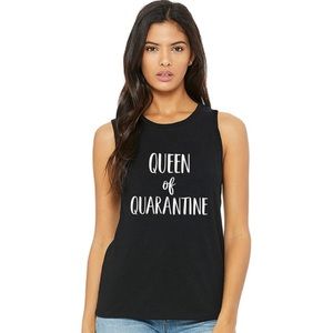 “Queen of Quarantine” Sleeveless Black Tee